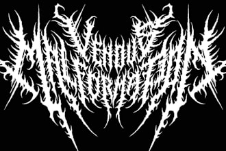 draw metal, brutal, death metal logo for your band, brand