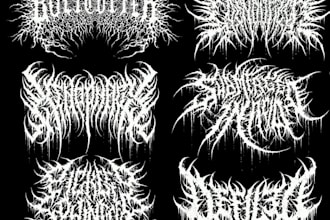 make brutal death metal, deathcore, black metal band logo