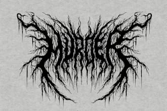 draw black death metal, deathcore logo goregrind slam for your band or brand