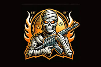 do unique skull mummy esport mascot logo with new concepts