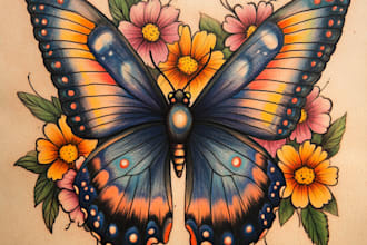 make american traditional tattoo design old school style