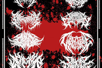 draw black, slam, or death metal logo for your band