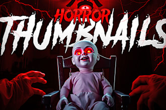 design horror youtube thumbnails scary, creepy, and true crime designs