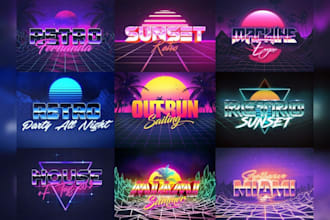 do 80s logo design within 24 hours for you