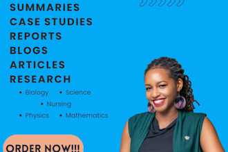 write research based informative articles on chemistry and biology