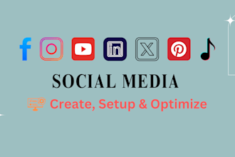 expertly create, set up and optimize all social media accounts