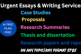write urgent essays, case studies, research summaries and proposals
