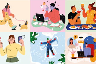 draw flat vector illustrations