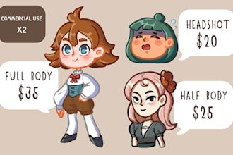 draw or sketch cute character for you with 5 USD discount on your first order