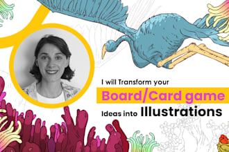 paint board game and card game illustrations