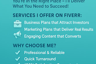 write a strategic investor ready business plan to help you raise capital