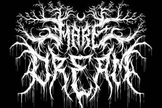 draw awesome logo death metal, black metal font