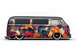 create car, van, truck, trailer vehicle wrap design