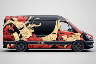design eye catchy van wrap, car wrap design any vehicle wrap