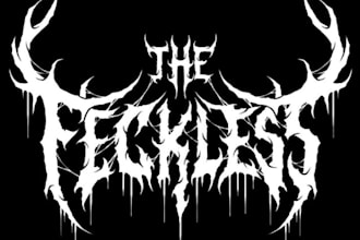 design a slamming death metal logo font with chrome