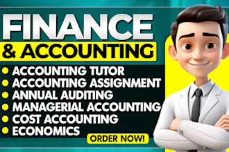 assist in accounting tutor, finance, economics, financial accounting and reports