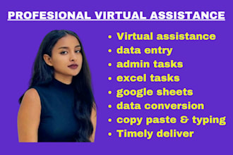 be personal virtual assistant for excel data entry, copy paste, product listing