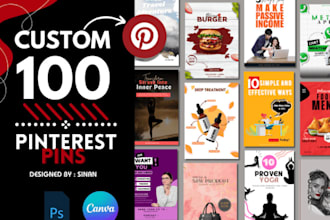 do 100 amazing custome pinterest pins and videos