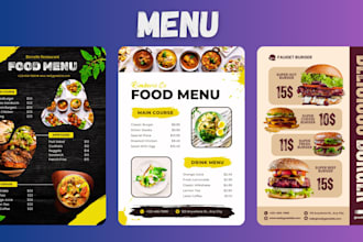 deliver high quality editable menu designs for any business