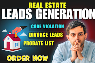 provide real estate code violation probate divorce leads foreclosure fix flip