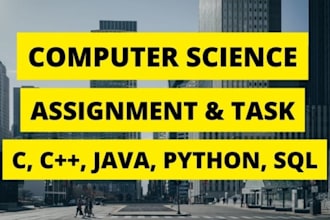 do urgent computer science c, cpp, java, java script and python projects