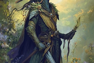 make a dnd art and d and d character for you