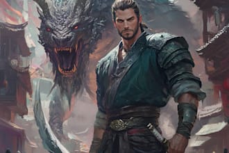 draw a dnd party art and d and d character for you