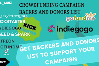 generate active backers, donors lists for your crowdfunding campaign
