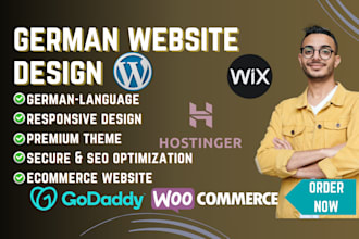 design redesign german shopify website, online webshop, german wordpress website