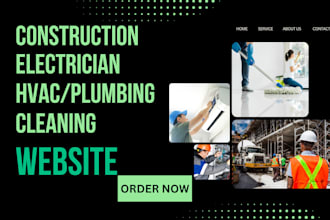 design construction, cleaning, roofing, hvac, plumbing, electrician website