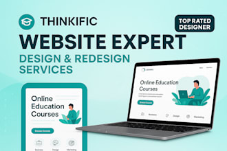 thinkific website design, redesign course layout, and mobile optimization