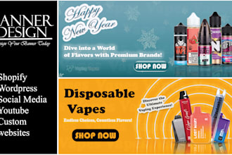 design website banner, web slider, and shopify banner