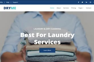 build a responsive laundry or dry cleaning website with online booking
