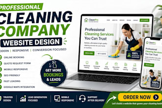 design a cleaning company website for more bookings and customers