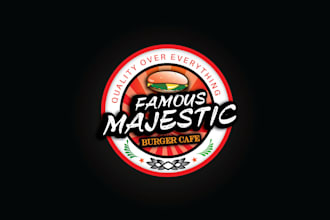 design a powerful burger logo for you