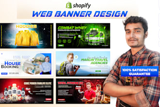 make shopify web banner, display ads, online store banner, product or fashion