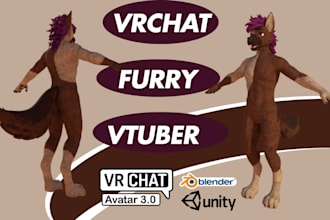 create custom furry vrchat avatar anime model vrc avatar vr character fursona
