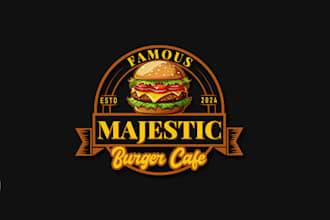 design creative burger logo with new idea
