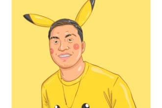 draw cool cartoon portrait podcast cover art from photo