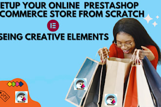 set up prestashop ecommerce store from scratch with creative elements