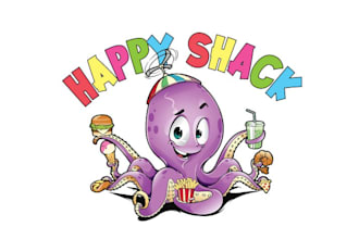 make modernized shack and food truck logo
