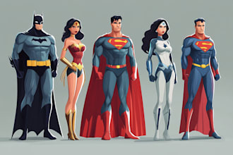 draw a superhero cartoon characters for you