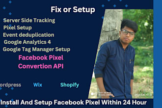 fix or set up facebook pixel , meta pixel, conversion API with ,stape via GTM