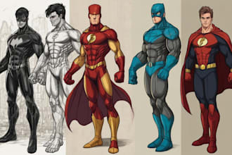 illustrate superhero character art