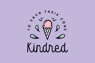 make amazing whimsical vegan ice cream logo