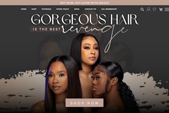 hair extension shopify store hair website beauty website