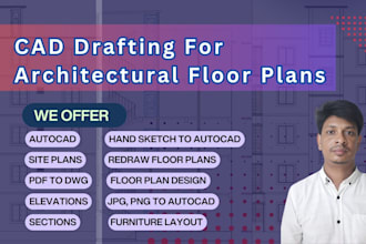 do professional cad drafting for architectural floor plans