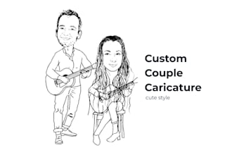 custom couple cartoon desing