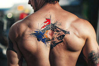 draw an abstract custom tattoo design