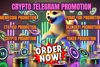 do telegram promotion, solana memecoin, pump fun, presale, moonshot, crypto ads